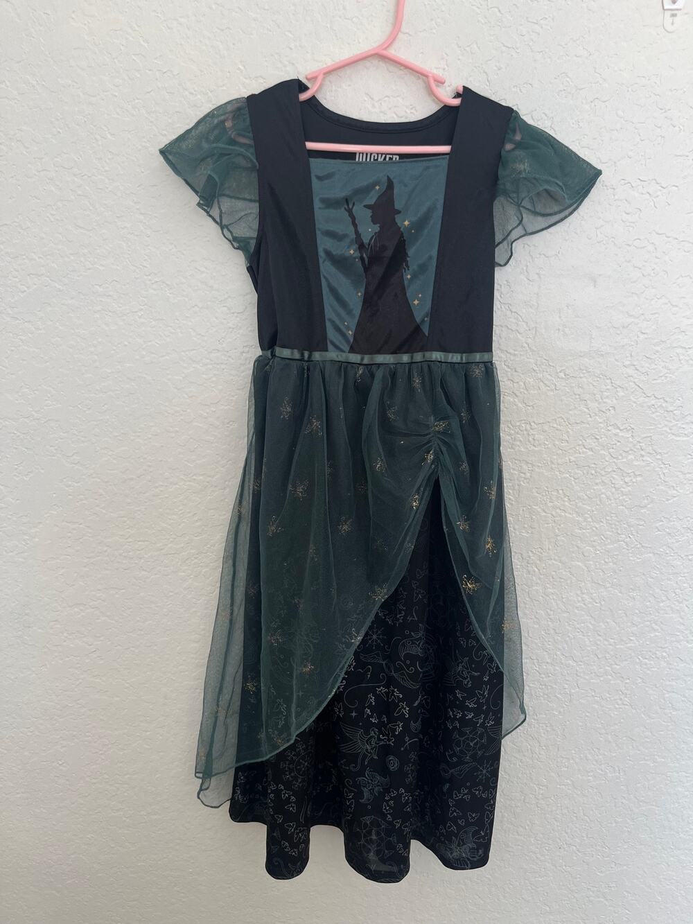 Wicked Elphaba Girls Nightgown Size 8 Green Tulle Pajama Sleep Dress